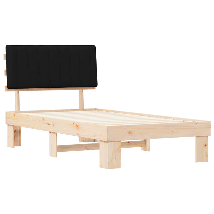 Cadru de pat cu tăblie tapițată cu headboard Negru 100 x 200 cm - WALTI WALTI