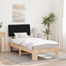Cadru de pat cu tăblie tapițată cu headboard Negru 90 x 200 cm - WALTI WALTI