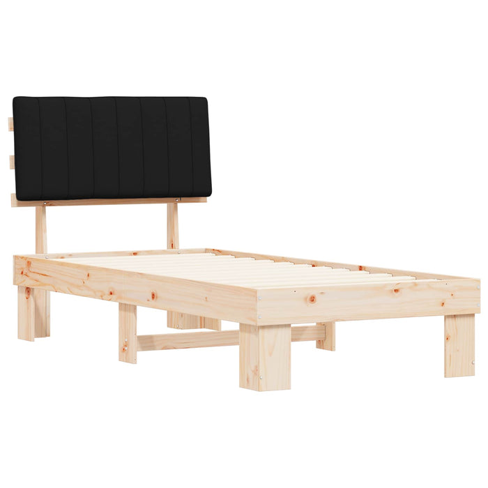 Cadru de pat cu tăblie tapițată cu headboard Negru 90 x 200 cm - WALTI WALTI