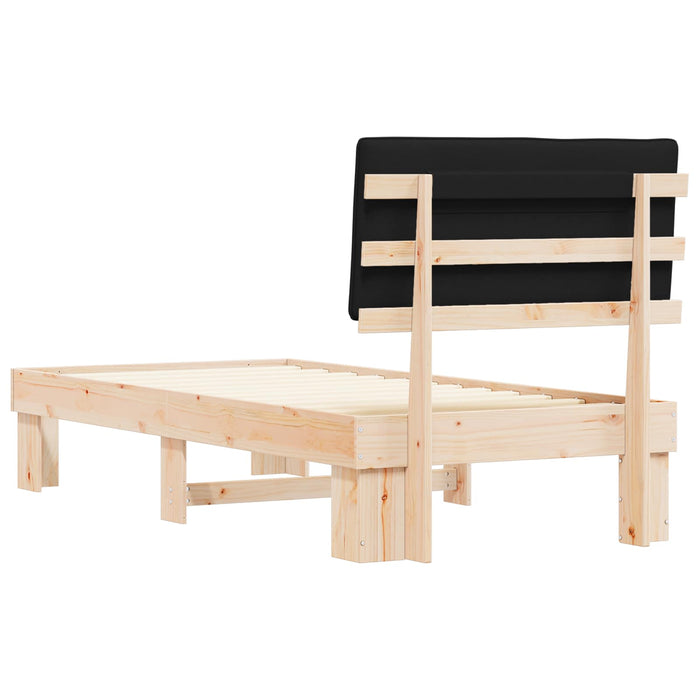 Cadru de pat cu tăblie tapițată cu headboard Negru 90 x 200 cm - WALTI WALTI