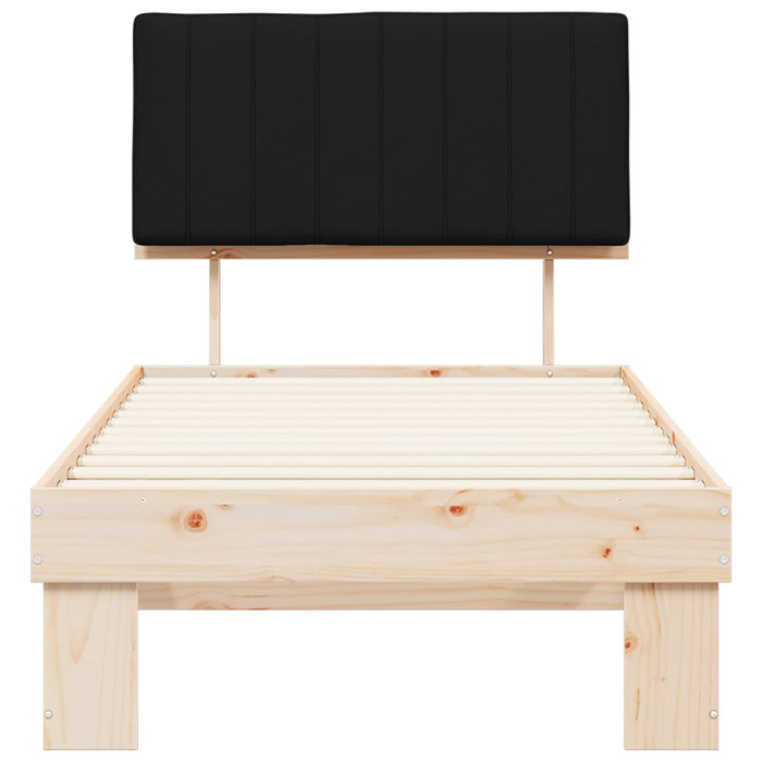 Cadru de pat cu tăblie tapițată cu headboard Negru 90 x 200 cm - WALTI WALTI