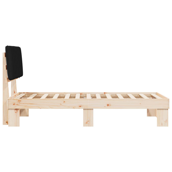 Cadru de pat cu tăblie tapițată cu headboard Negru 90 x 200 cm - WALTI WALTI