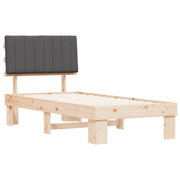 Cadru de pat cu tăblie tapițată Gri închis 90 x 190 cm - WALTI WALTI