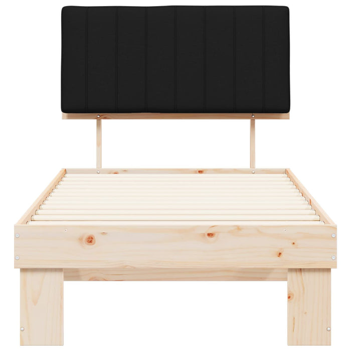 Cadru de pat cu tăblie tapițată cu headboard Negru 90 x 190 cm - WALTI WALTI