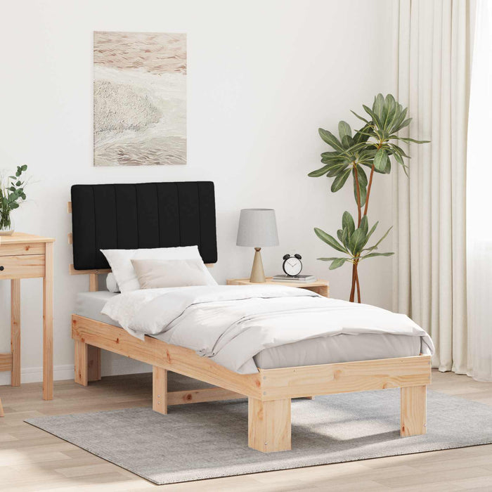 Cadru de pat cu tăblie tapițată cu headboard Negru 75 x 190 cm - WALTI WALTI