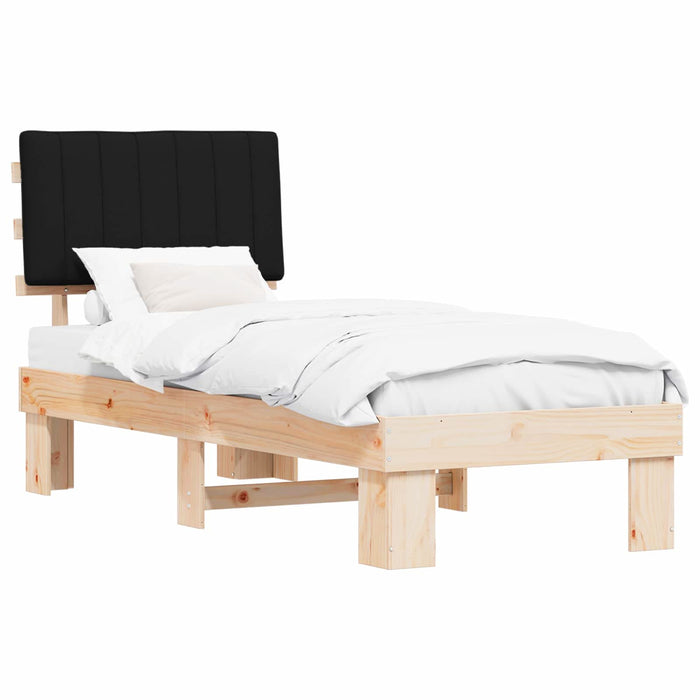 Cadru de pat cu tăblie tapițată cu headboard Negru 75 x 190 cm - WALTI WALTI