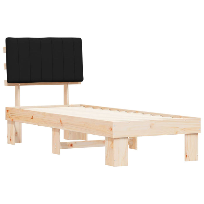 Cadru de pat cu tăblie tapițată cu headboard Negru 75 x 190 cm - WALTI WALTI