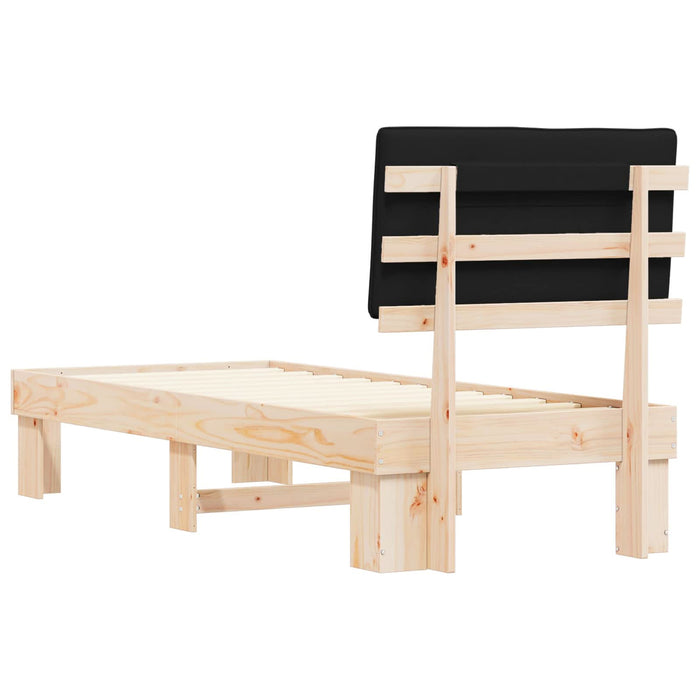 Cadru de pat cu tăblie tapițată cu headboard Negru 75 x 190 cm - WALTI WALTI