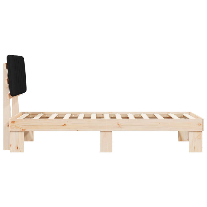 Cadru de pat cu tăblie tapițată cu headboard Negru 75 x 190 cm - WALTI WALTI