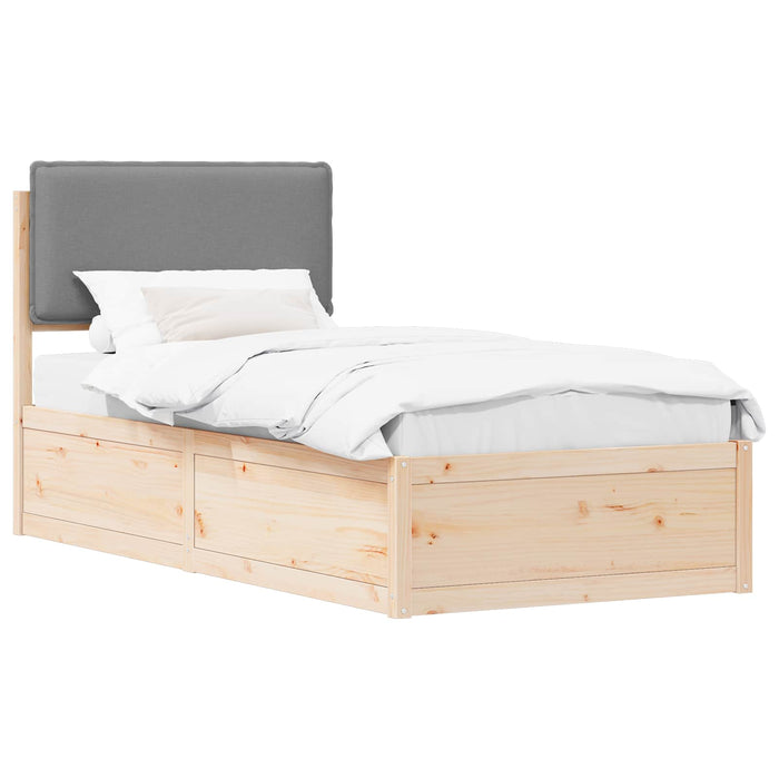 Cadru de pat cu tăblie tapițată Gri deschis 100 x 200 cm - WALTI WALTI
