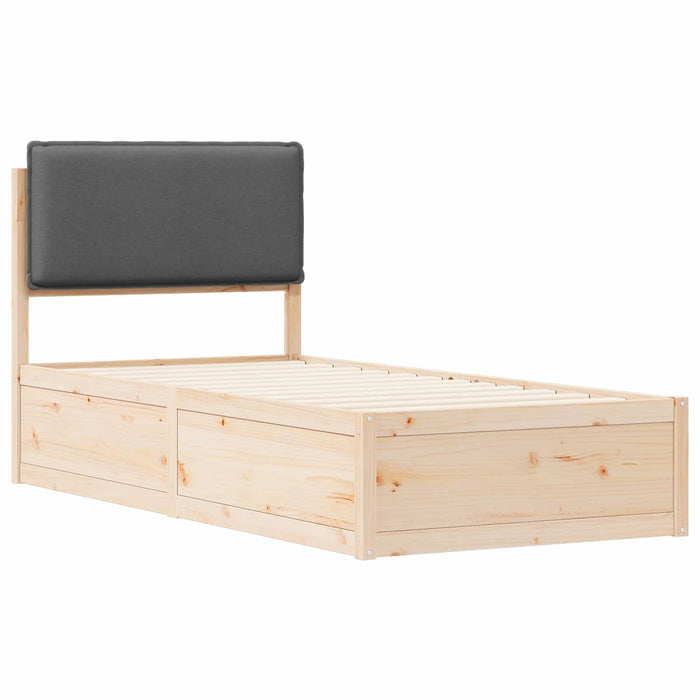 Cadru de pat cu tăblie tapițată Gri închis 100 x 200 cm - WALTI WALTI