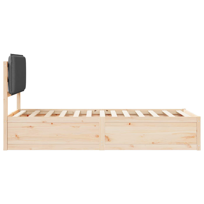 Cadru de pat cu tăblie tapițată Gri închis 100 x 200 cm - WALTI WALTI