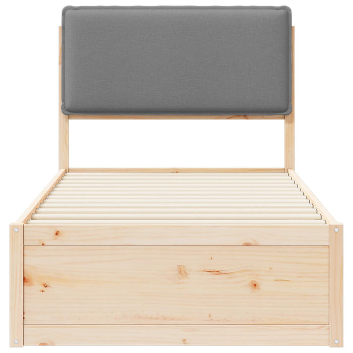 Cadru de pat cu tăblie tapițată Gri deschis 90 x 200 cm - WALTI WALTI