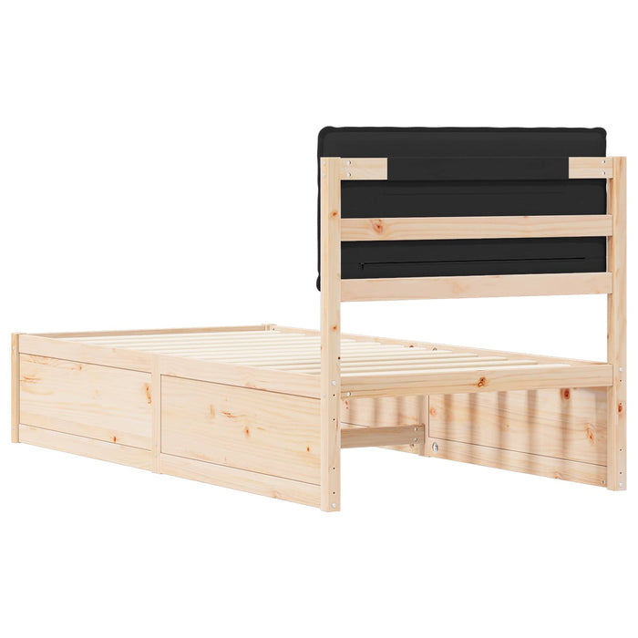 Cadru de pat cu tăblie tapițată cu headboard Negru 80 x 200 cm - WALTI WALTI