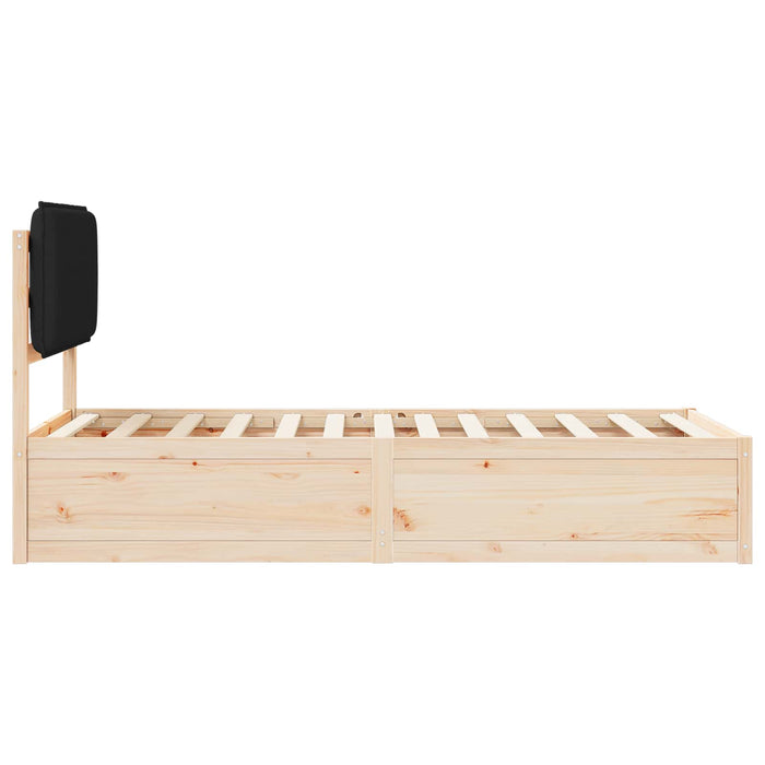 Cadru de pat cu tăblie tapițată cu headboard Negru 80 x 200 cm - WALTI WALTI