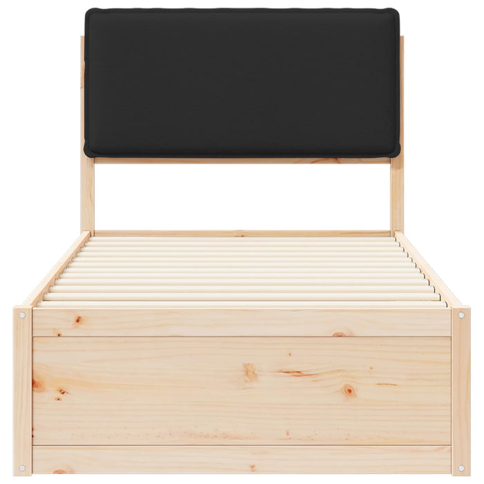 Cadru de pat cu tăblie tapițată cu headboard Negru 90 x 190 cm - WALTI WALTI