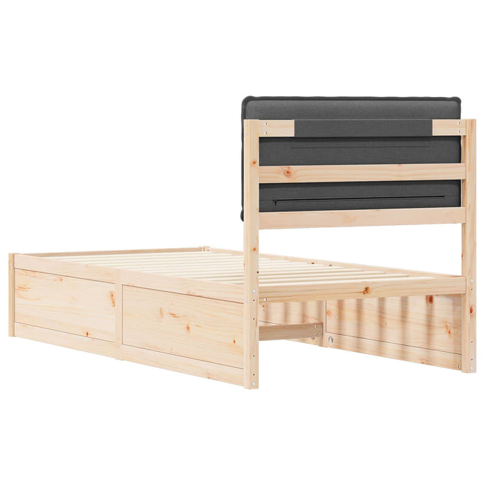 Cadru de pat cu tăblie tapițată Gri închis 75 x 190 cm - WALTI WALTI