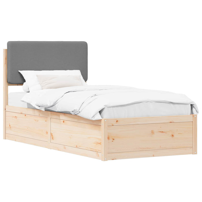 Cadru de pat cu tăblie tapițată Gri deschis 90 x 200 cm - WALTI WALTI