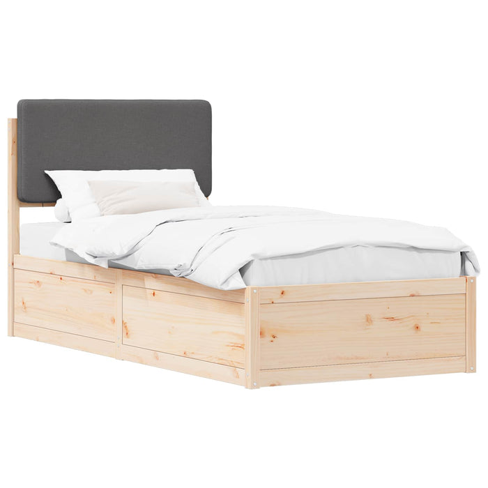 Cadru de pat cu tăblie tapițată Gri închis 90 x 190 cm - WALTI WALTI