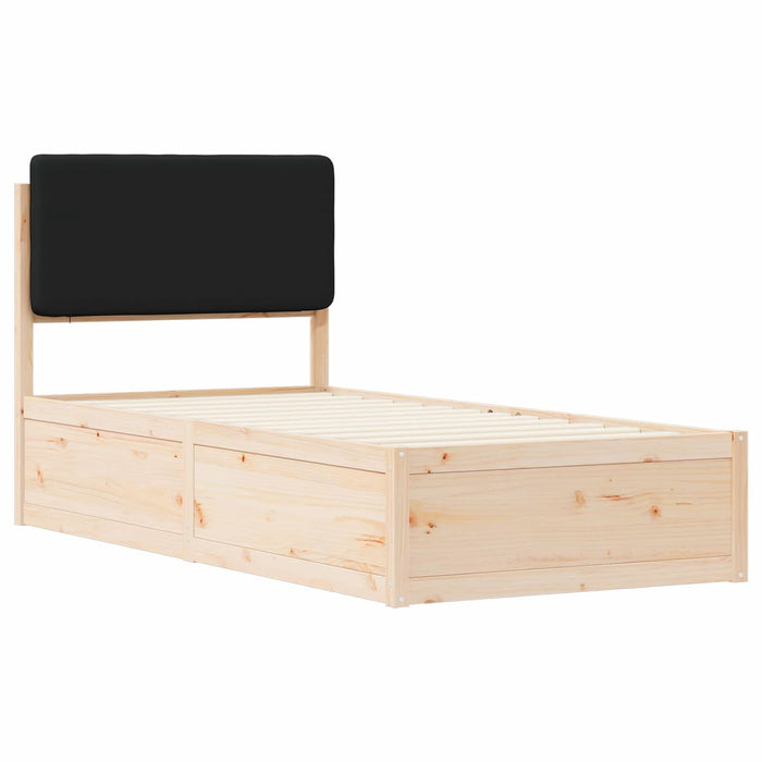Cadru de pat cu tăblie tapițată cu headboard Negru 90 x 190 cm - WALTI WALTI