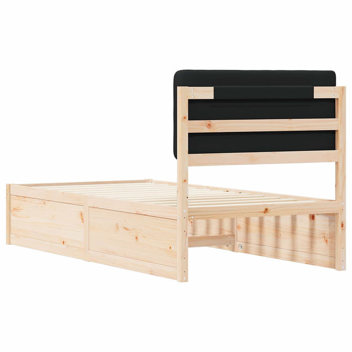 Cadru de pat cu tăblie tapițată cu headboard Negru 90 x 190 cm - WALTI WALTI