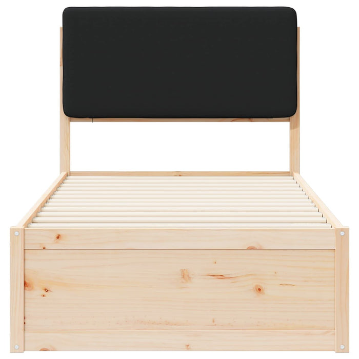 Cadru de pat cu tăblie tapițată cu headboard Negru 90 x 190 cm - WALTI WALTI