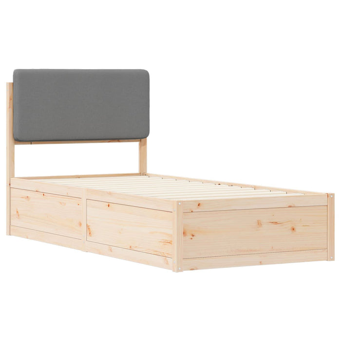 Cadru de pat cu tăblie tapițată Gri deschis 75 x 190 cm - WALTI WALTI