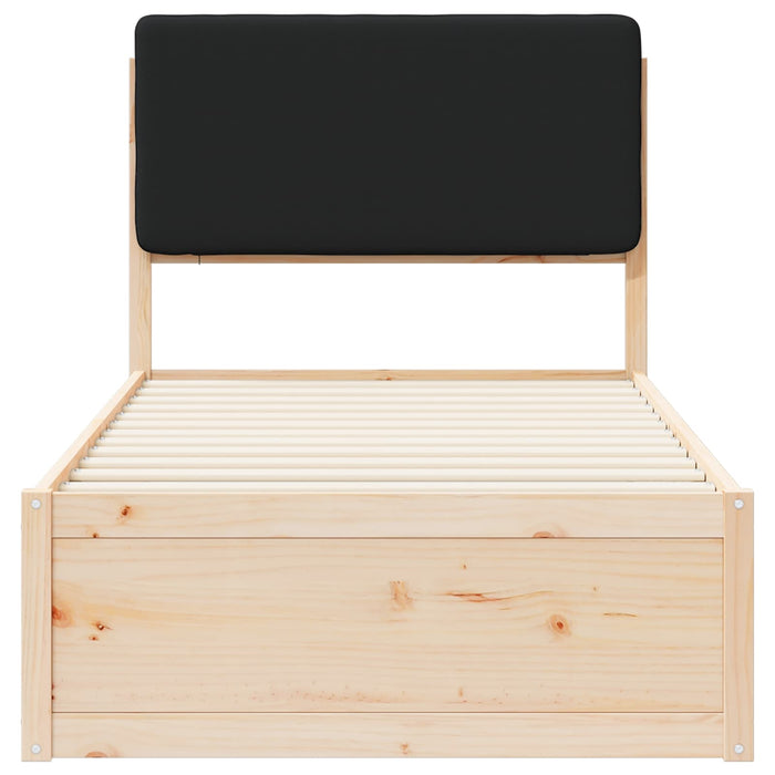 Cadru de pat cu tăblie tapițată cu headboard Negru 75 x 190 cm - WALTI WALTI