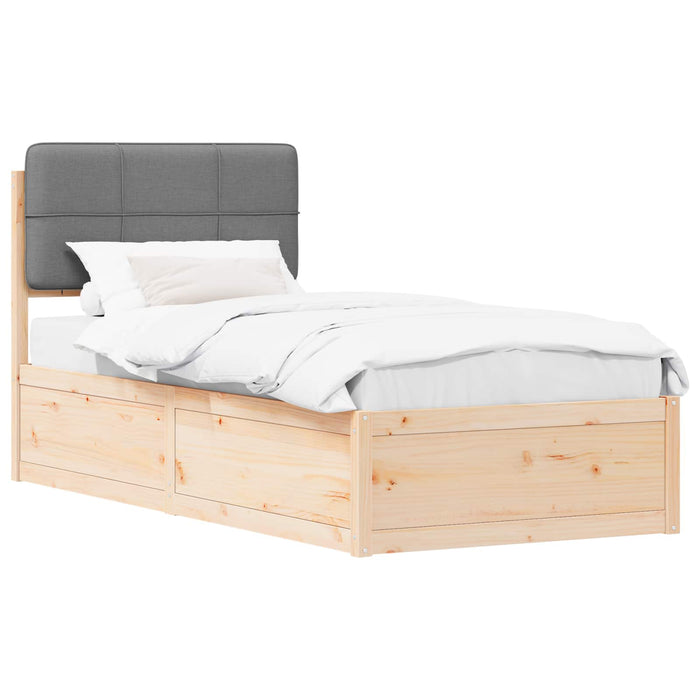 Cadru de pat cu tăblie tapițată Gri deschis 100 x 200 cm - WALTI WALTI