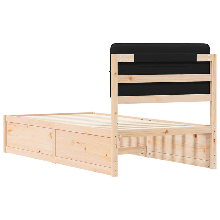 Cadru de pat cu tăblie tapițată cu headboard Negru 100 x 200 cm - WALTI WALTI