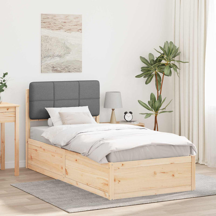 Cadru de pat cu tăblie tapițată Gri deschis 90 x 200 cm - WALTI WALTI