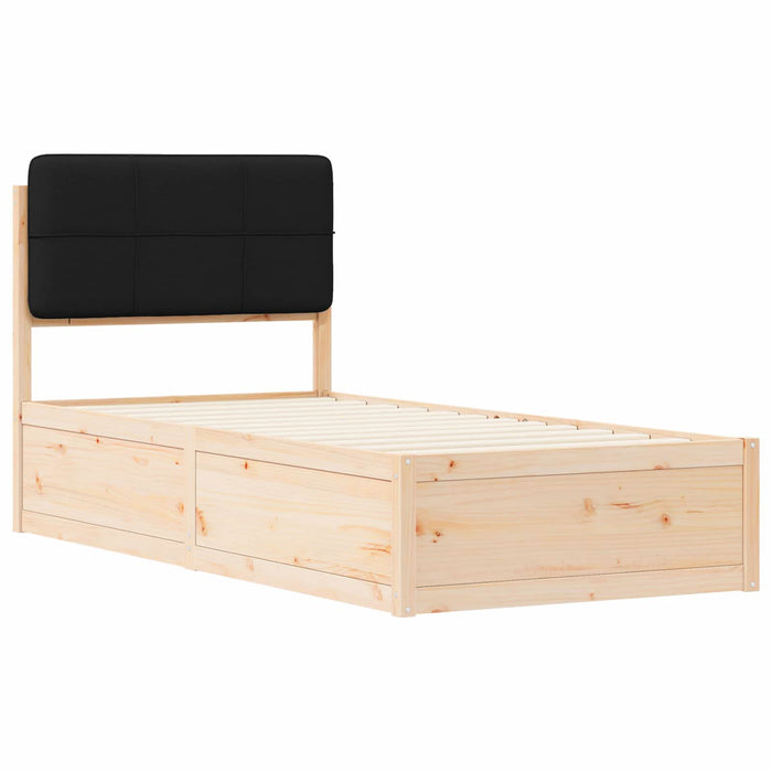 Cadru de pat cu tăblie tapițată cu headboard Negru 90 x 200 cm - WALTI WALTI