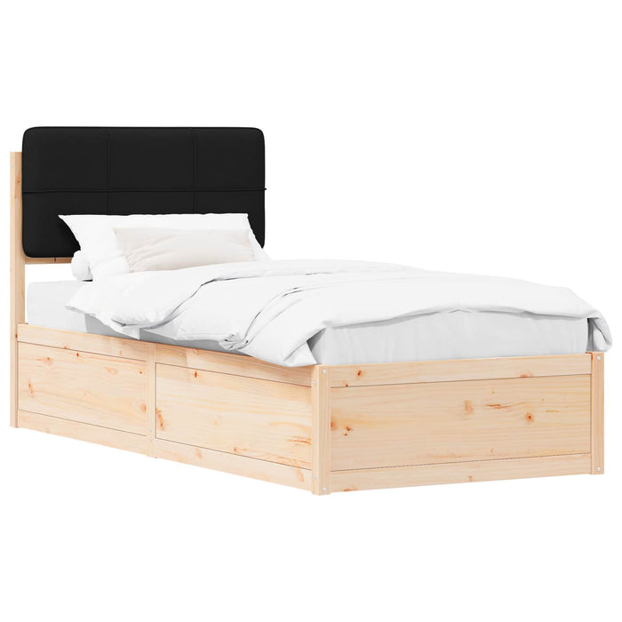 Cadru de pat cu tăblie tapițată cu headboard Negru 80 x 200 cm - WALTI WALTI