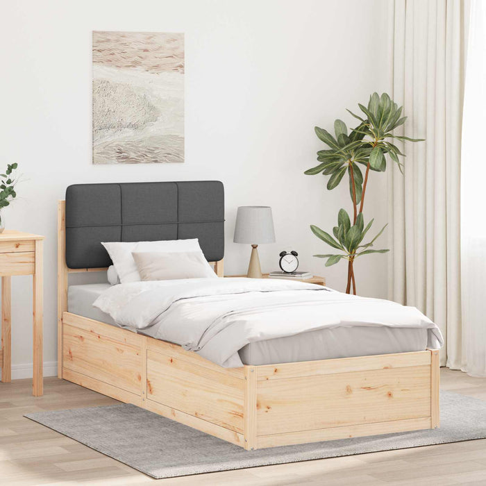Cadru de pat cu tăblie tapițată Gri închis 90 x 190 cm - WALTI WALTI