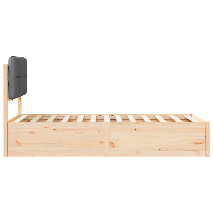 Cadru de pat cu tăblie tapițată Gri închis 90 x 190 cm - WALTI WALTI