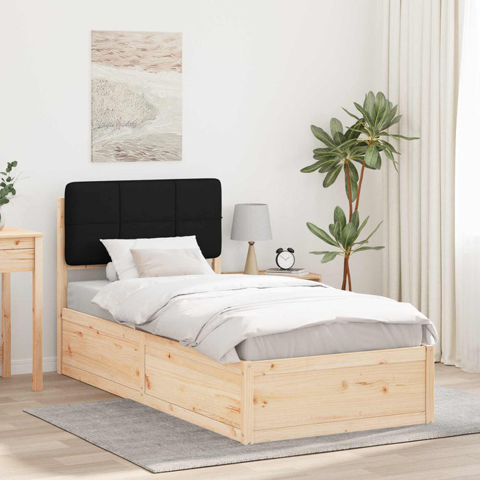 Cadru de pat cu tăblie tapițată cu headboard Negru 75 x 190 cm - WALTI WALTI