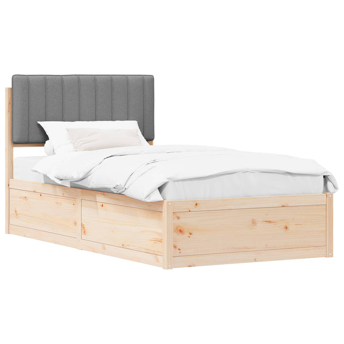 Cadru de pat cu tăblie tapițată Gri deschis 100 x 200 cm - WALTI WALTI