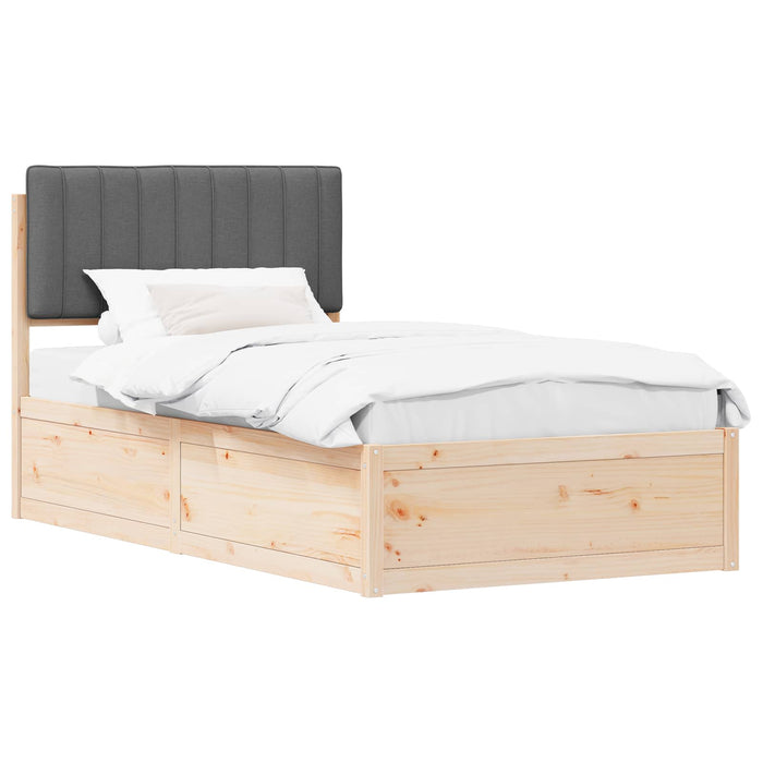Cadru de pat cu tăblie tapițată Gri închis 100 x 200 cm - WALTI WALTI