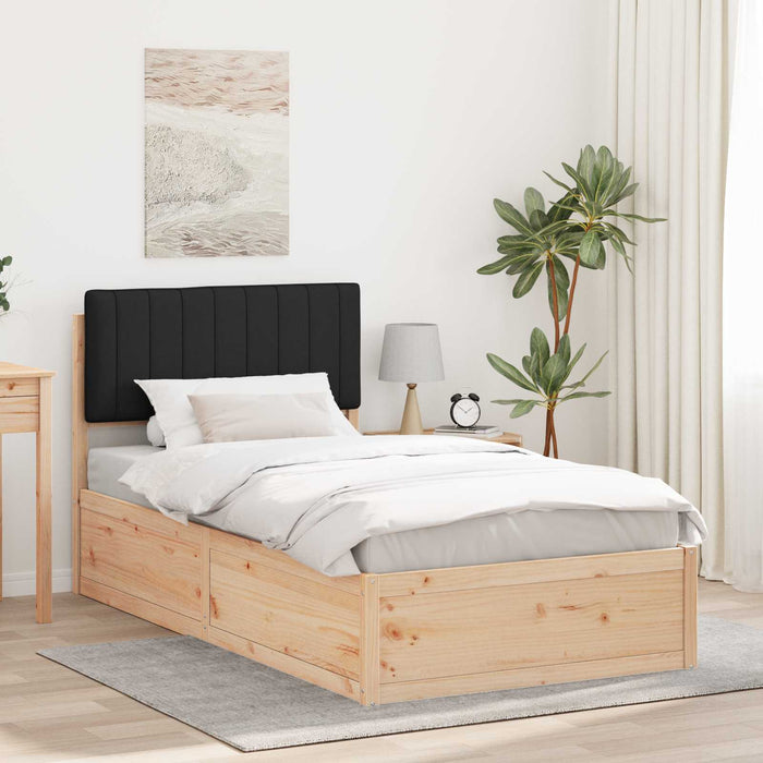 Cadru de pat cu tăblie tapițată cu headboard Negru 100 x 200 cm - WALTI WALTI