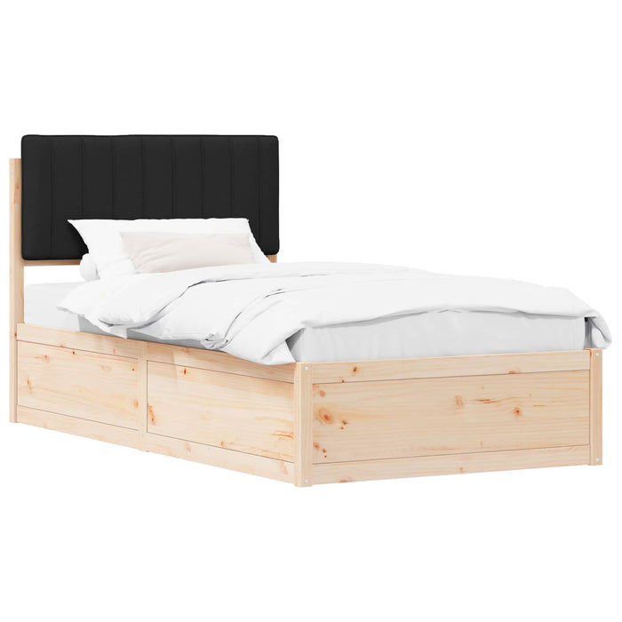 Cadru de pat cu tăblie tapițată cu headboard Negru 100 x 200 cm - WALTI WALTI