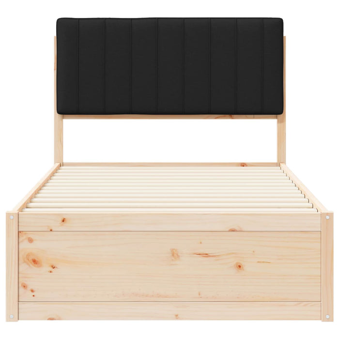 Cadru de pat cu tăblie tapițată cu headboard Negru 100 x 200 cm - WALTI WALTI