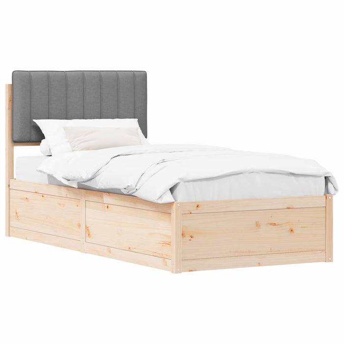 Cadru de pat cu tăblie tapițată Gri deschis 90 x 200 cm - WALTI WALTI