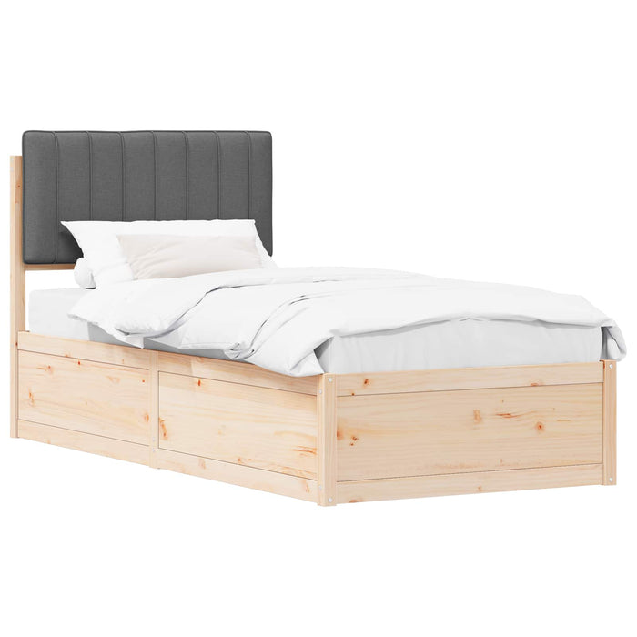 Cadru de pat cu tăblie tapițată Gri închis 90 x 200 cm - WALTI WALTI