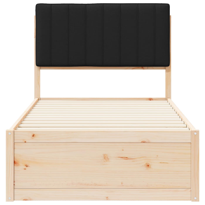 Cadru de pat cu tăblie tapițată cu headboard Negru 90 x 200 cm - WALTI WALTI