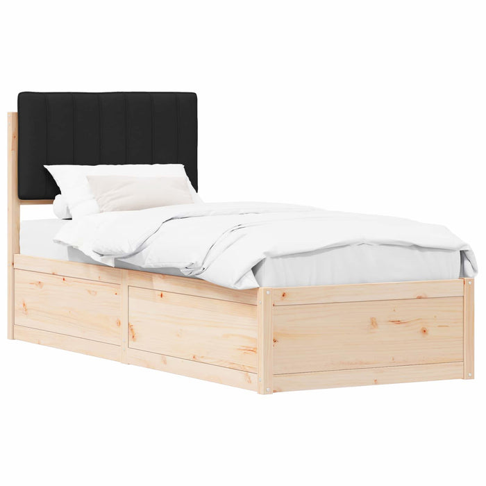 Cadru de pat cu tăblie tapițată cu headboard Negru 80 x 200 cm - WALTI WALTI