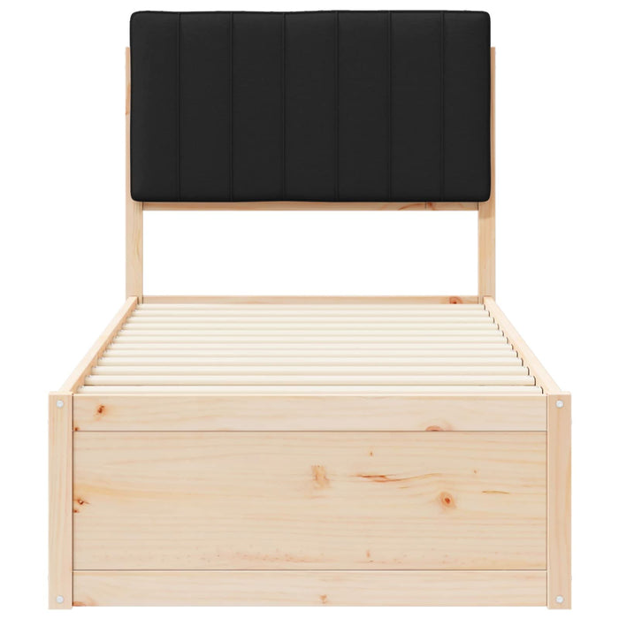 Cadru de pat cu tăblie tapițată cu headboard Negru 80 x 200 cm - WALTI WALTI