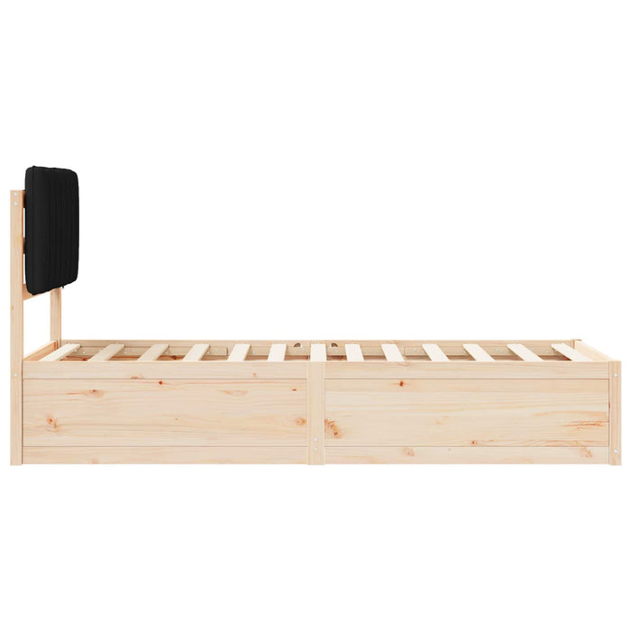 Cadru de pat cu tăblie tapițată cu headboard Negru 80 x 200 cm - WALTI WALTI