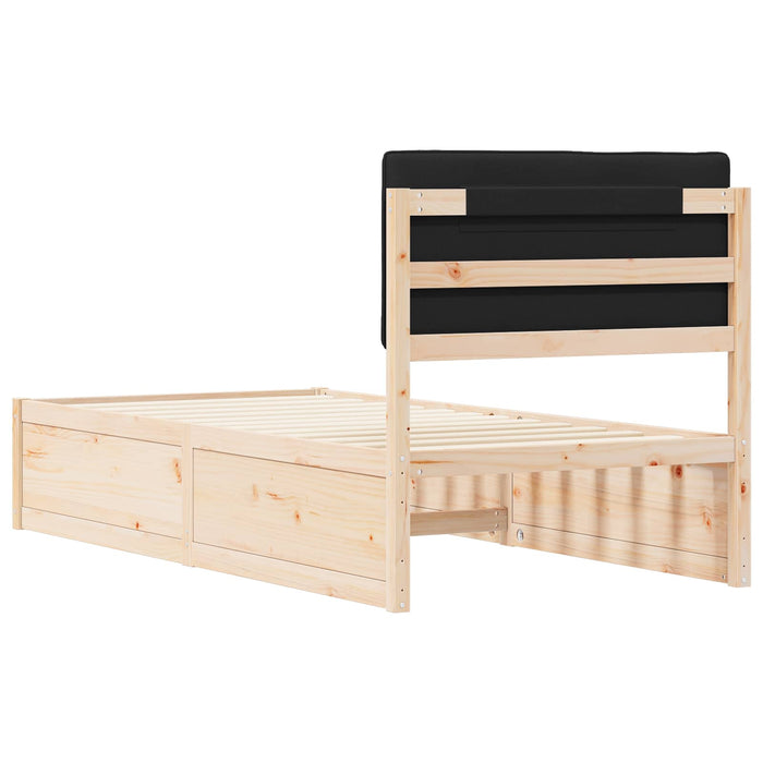 Cadru de pat cu tăblie tapițată cu headboard Negru 90 x 190 cm - WALTI WALTI