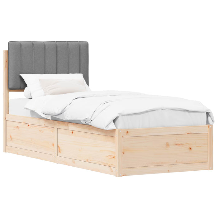 Cadru de pat cu tăblie tapițată Gri deschis 75 x 190 cm - WALTI WALTI