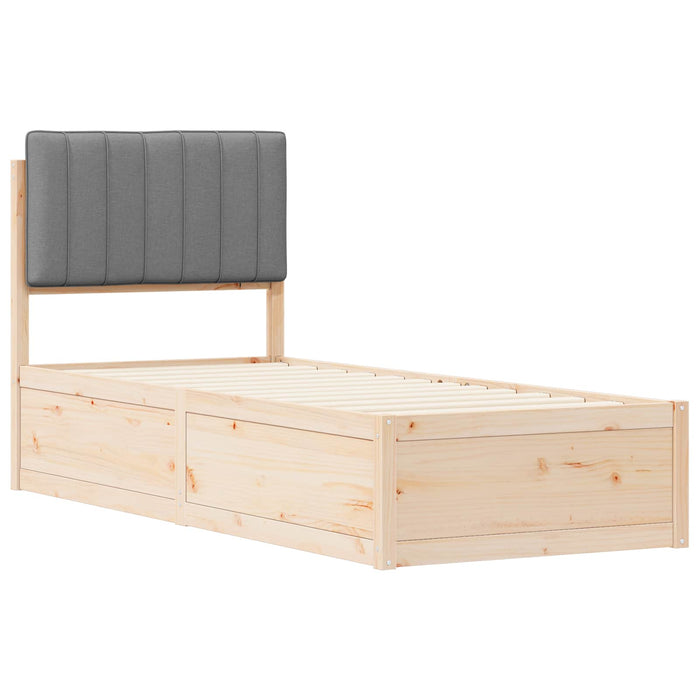 Cadru de pat cu tăblie tapițată Gri deschis 75 x 190 cm - WALTI WALTI